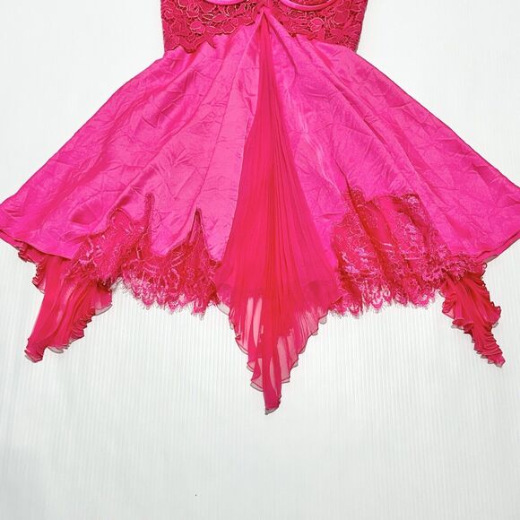 NWT Versace Runway Mini Dress IT 42 US 6 Pink Lace Trim Satin Silk $7,650 - Picture 10 of 16